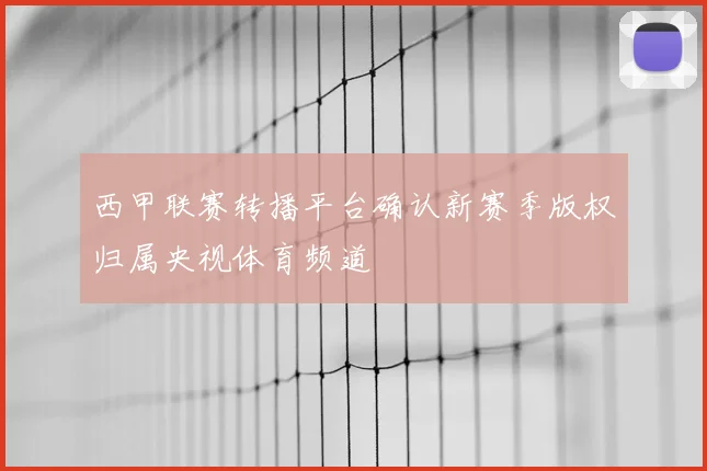 西甲联赛转播平台确认新赛季版权归属央视体育频道